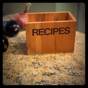 Wooden recipe card box